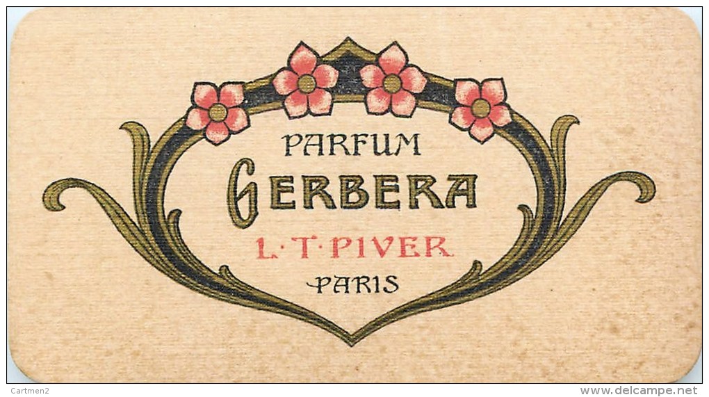 CARTE PARFUMEE GERBERA L.T. PIVVER + CALENDRIER AU DOS ANNEE 1923-1924 PARFUM - Antiguas (hasta 1960)