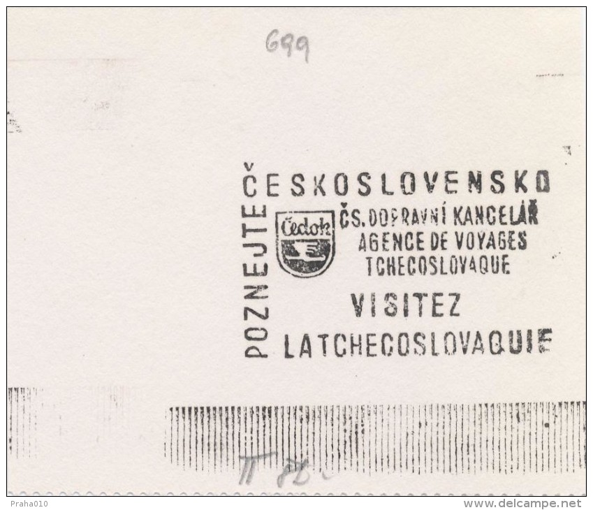 J1925 - Czechoslovakia (1945-79) Control Imprint Stamp Machine (R!): Discover Czechoslovakia; Cedok - Cz. Traffic Office - Proofs & Reprints