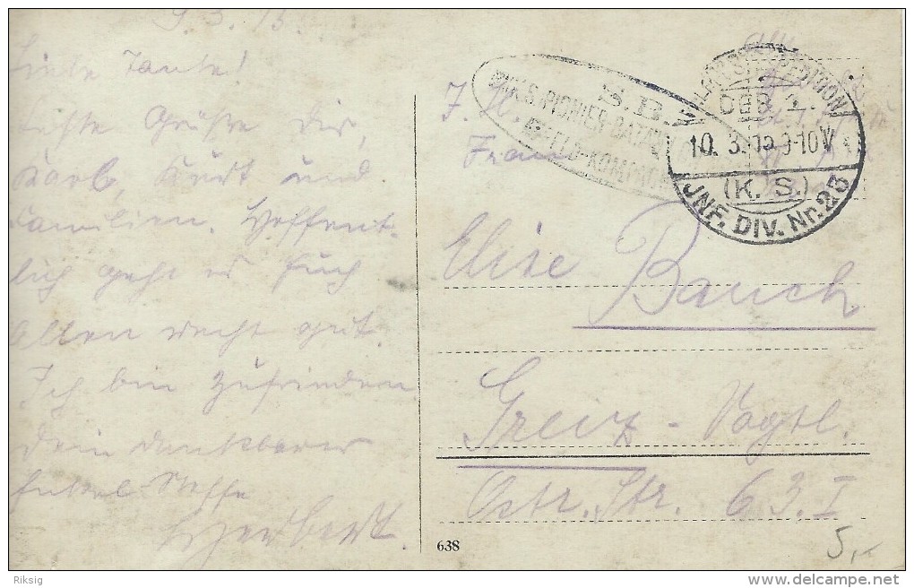 Feldpostkarte Feldpostexped. Inf. Div. Nr. 23. Used 1915.  H-429 - Covers & Documents