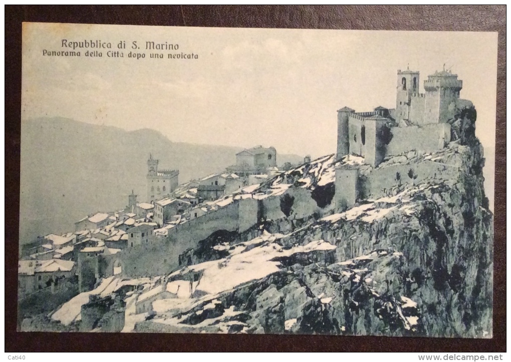 SAN MARINO - PANORAMA DOPO UNA NEVICATA   - VIAGGIATA 1928 - EDITORE A.REFFI - San Marino