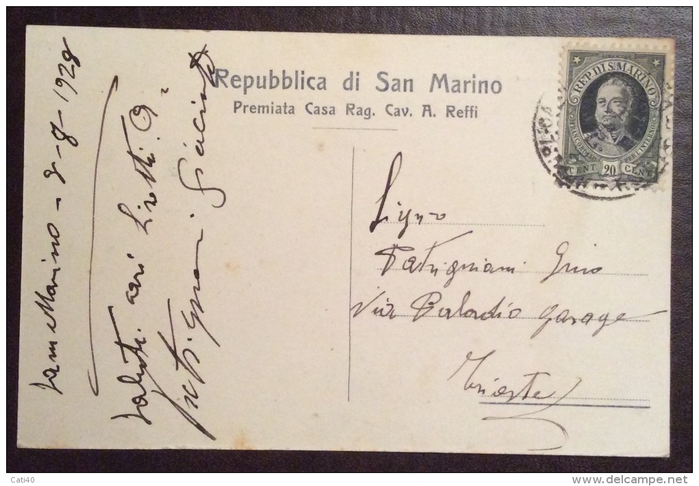 SAN MARINO - PANORAMA DOPO UNA NEVICATA   - VIAGGIATA 1928 - EDITORE A.REFFI - San Marino