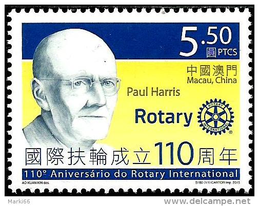 Macao - 2015 - 110th Anniversary Of Rotary International - Fighting Polio - Mint Stamp - Unused Stamps