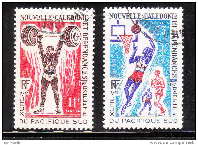 New Caledonia 1971 4th South Pacific Games Papeete French Polynesia Basketball Weight Lifting Used - Gebraucht