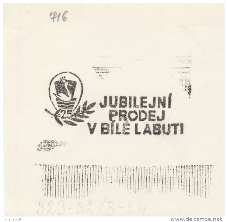 J1950 - Czechoslovakia (1945-79) Control Imprint Stamp Machine (R!): Jubilee Sale In White Swan (department Store) - Proofs & Reprints