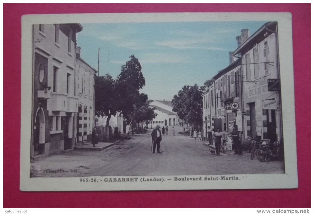 C P  Gabarret Boulevard Saint Martin Pompe A Essence Couleur Tampon Notaire - Gabarret