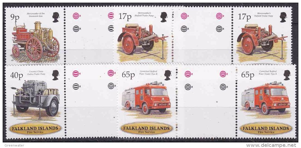 Falkland Islands 1998 Fire Service 4v Gutter  ** Mnh (22118) - Falklandeilanden