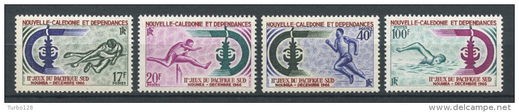 Nlle CALEDONIE 1966 N° 332/335 Neufs ** = MNH Superbes Cote 27 € Sports Jeux Pacifique Sud Saut Course Haies Natation - Neufs