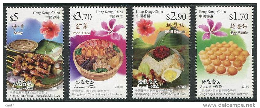 HONG KONG 2014 - Cuisine Asiatique, Conjoint Avec Malaisie - 4 Val Neuf // Mnh - Nuovi