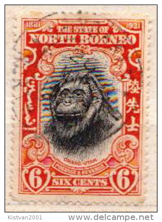 North Borneo Used Stamp - Monkeys