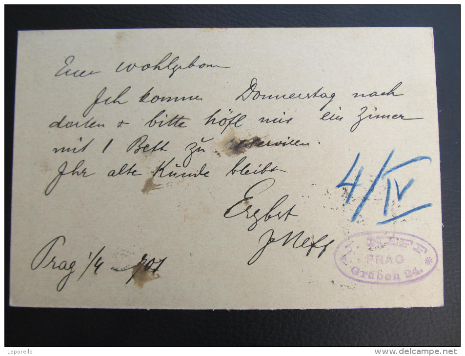 GANZSACHE  Praha - Bozen 1901 J.Neff Korrespondenzkarte  ///  D*16558 - Briefe U. Dokumente