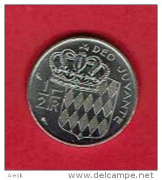 MONACO - 1/2 Franc (50 Centimes) Nickel - Prince Rainier III De Cauchet - 1974 - 1960-2001 New Francs