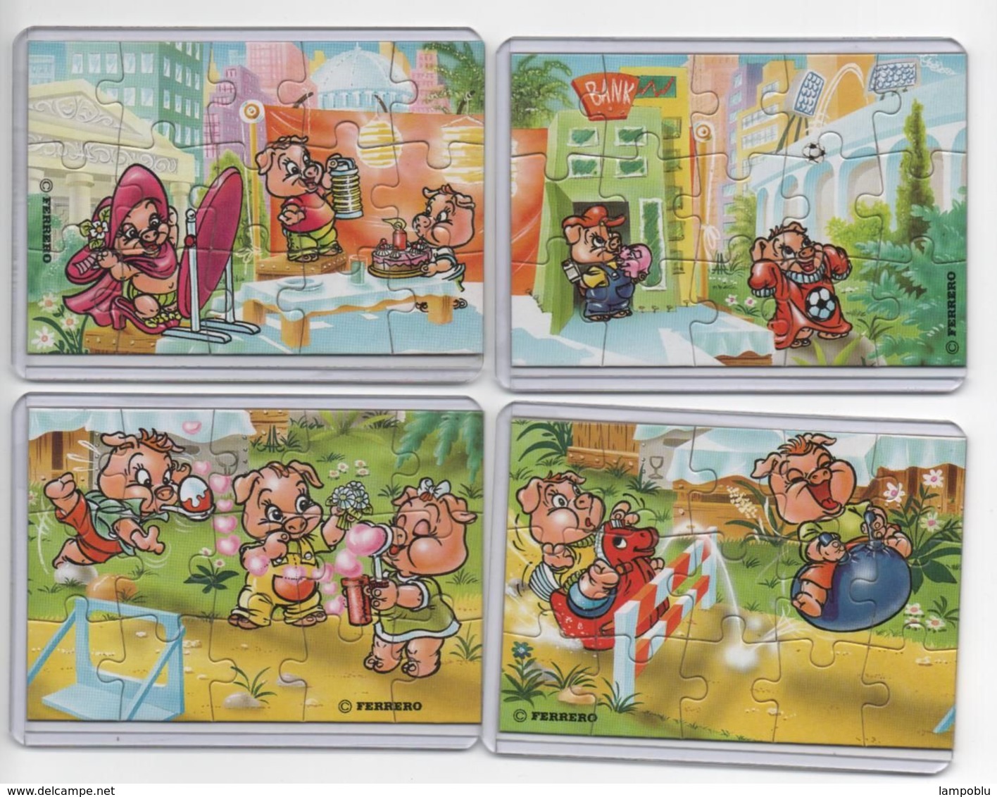 Ferrero - Puzzle Pinky Piggys Con Cartine E Custodie Rigide (completo Quattro Settori) - Puzzles