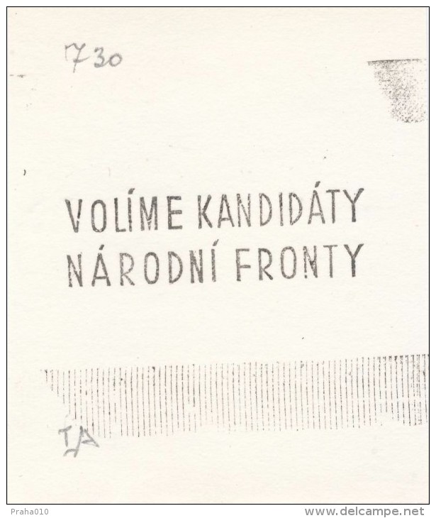 J1975 - Czechoslovakia (1945-79) Control Imprint Stamp Machine (R!): We Select Candidates Of The National Front (CZ) - Proofs & Reprints