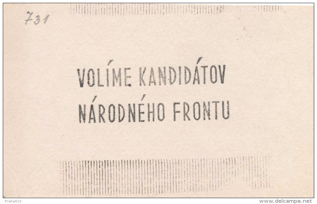 J1980 - Czechoslovakia (1945-79) Control Imprint Stamp Machine (R!): We Select Candidates Of The National Front (SK) - Proofs & Reprints