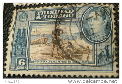 Trinidad And Tobago 1938 Discovery Of Lake Asphalt By Raleigh 6c - Used - Trinidad & Tobago (...-1961)