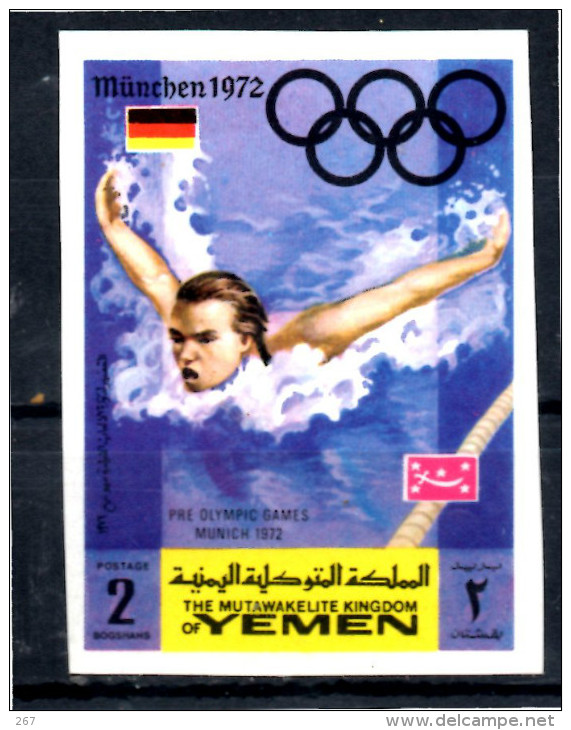 YEMEN  N°  * *  NON DENTELE   Jo 1972  Natation - Swimming