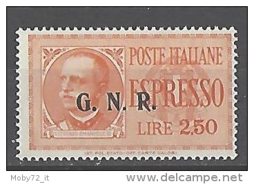 Italia - RSI - 1944 - G.N.R. Espresso - Nuovo/new MNH - Sass. 20 FIRMATO - Posta Espresso