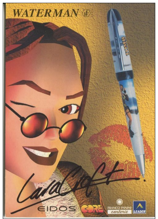 Promocard Advertising Postcard, Tomb Raider, The Last Revelation, Waterman (Pens) 1452 - Advertising