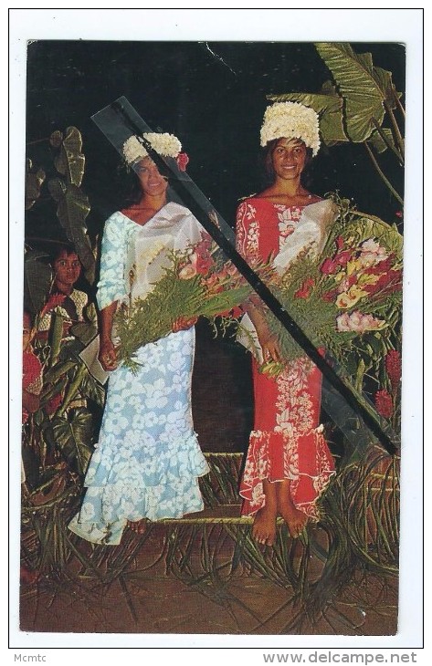 Carte -Miss Tahiti 1965 (Mlle Marie Moua Tapare)3éme Dame D'honneur Du Concours International De Beauté A Long Beach - Polynésie Française