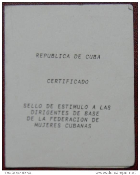 *O357 CUBA MILITAR  MILITAR CREDENCIAL DE MEDALLA CERTIF SELLO DE  ESTIMULO FMC. - Other & Unclassified