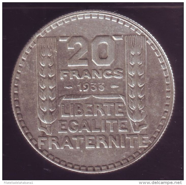 *O406 FRANCE. FRANCIA. 1933. 20 FRANCOS. SILVER. - Other & Unclassified