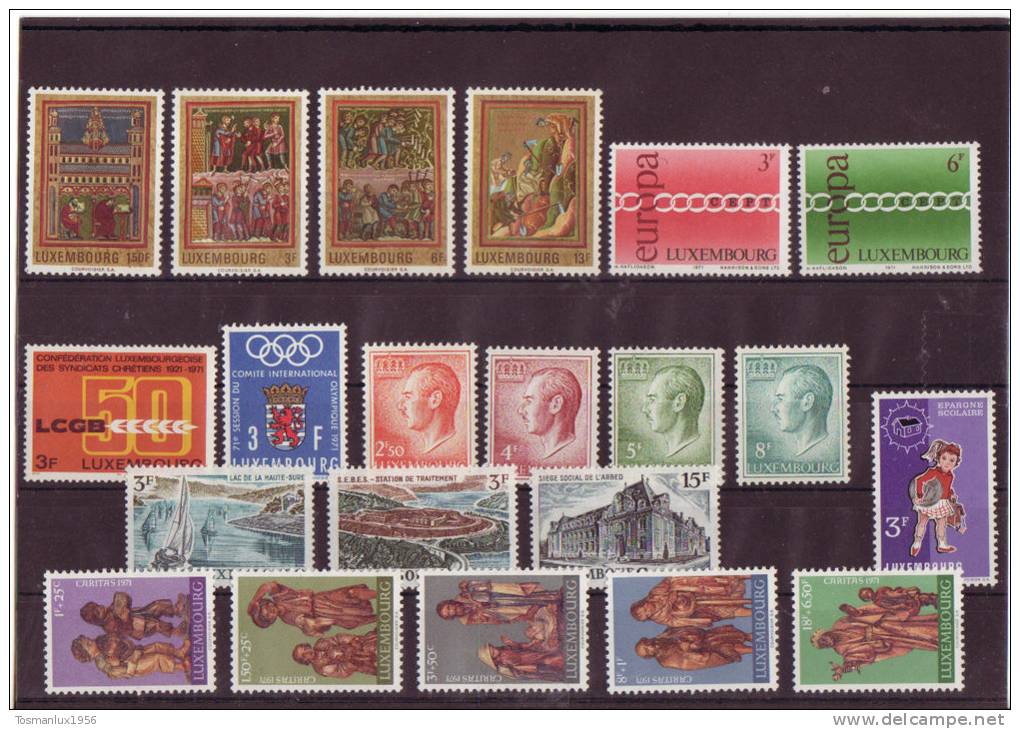 LUXEMBOURG 1971 ANNEE COMPLETE * * TTBE ( SANS CHARNIERE ) - Años Completos