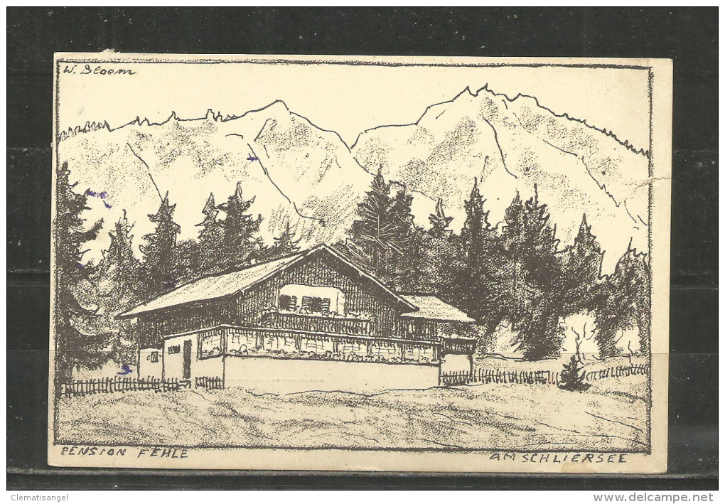 241 * AM SCHLIERSEE * KÜNSTLERKARTE VON W.BLOEM * PENSION FEHLE * 1932 **!! - Schliersee