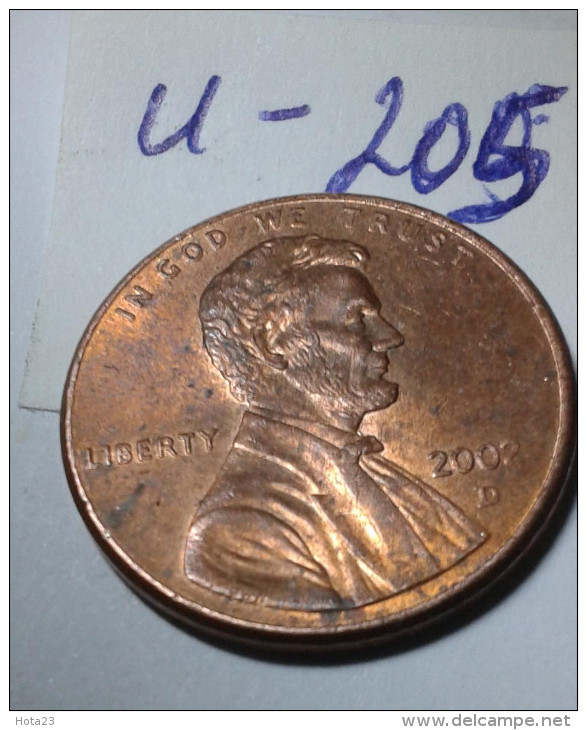 (!)  1 Cent - 2002 - USA - Lot U 205 - 1959-…: Lincoln, Memorial Reverse