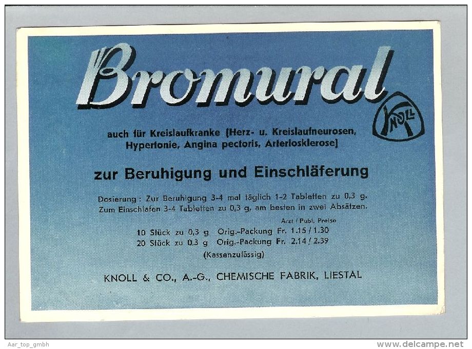 Motiv Medizin Medikament 1947-09-17 Werbek. Frei-O Bromural - Frankiermaschinen (FraMA)