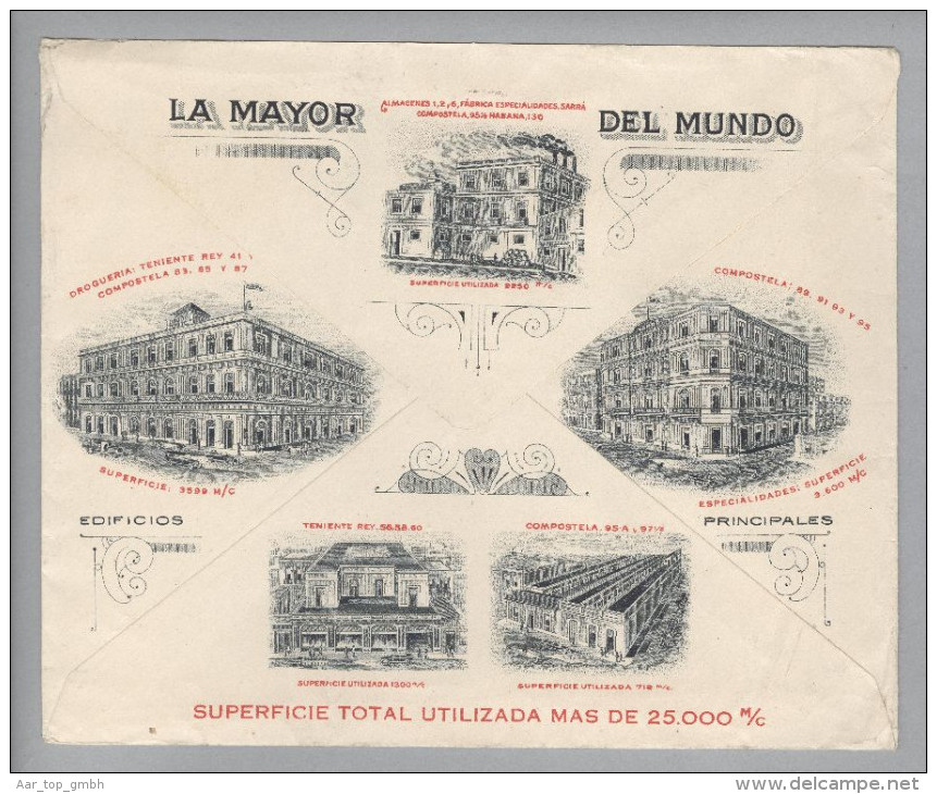 Motiv Medizin Arznei Drogerie 1920-01-19 Habana Perfin-Brief Nach Paris Drogueria J.Sarra - Lettres & Documents