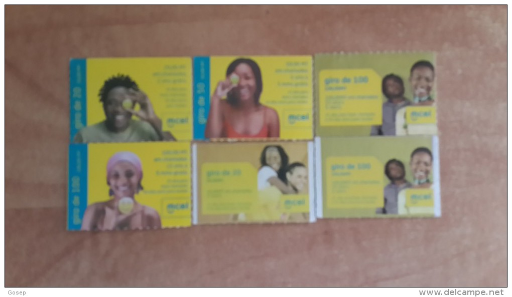 Mozambique-mico-recharge Giro-(set 6 Cards)-used+3card Prepiad Free - Mozambique