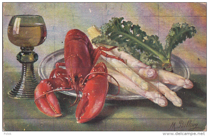 Am - Cpa Illustrée M Billing - Asperges Et Homard - Billing, M.