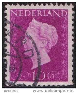 PLAATFOUT Witte Punt In A Van NederlAnd In 1947-48 Koningin Wilhelmina 10 Cent Purper NVPH 478 P ? - Variétés Et Curiosités