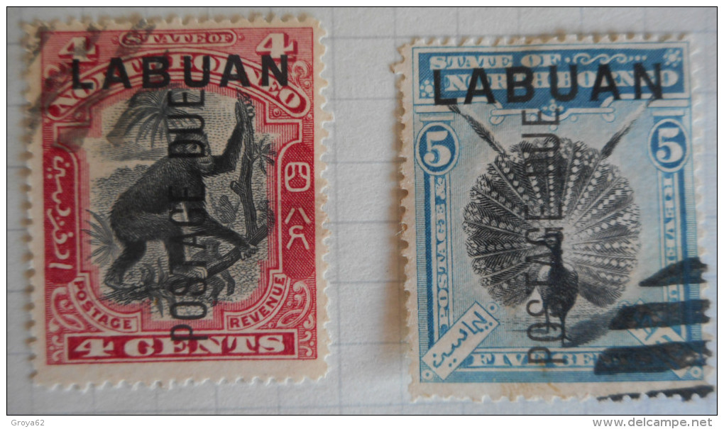 Lot  timbres MALAISIE - LABUAN -  certains "Postage Due"