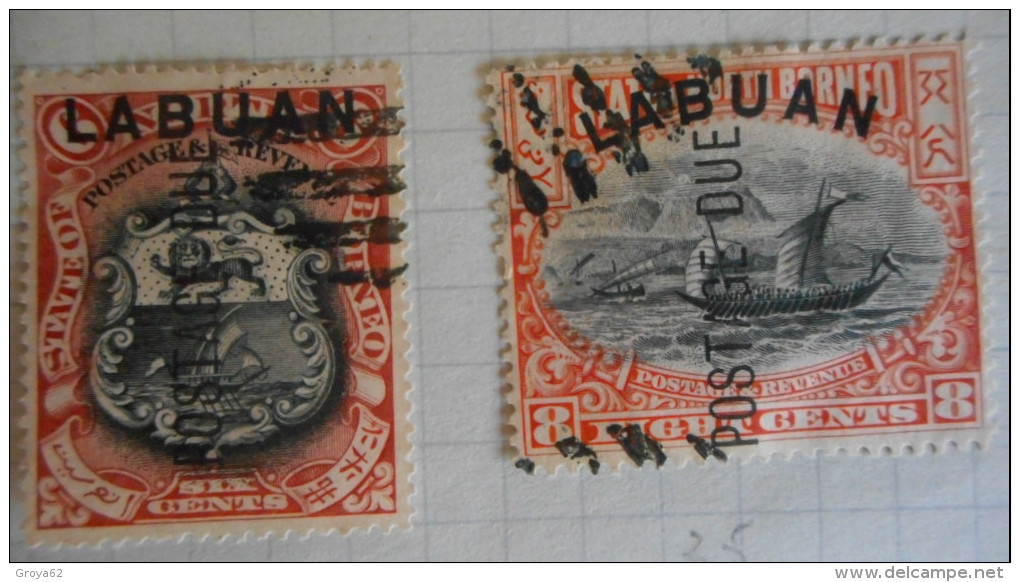 Lot  timbres MALAISIE - LABUAN -  certains "Postage Due"