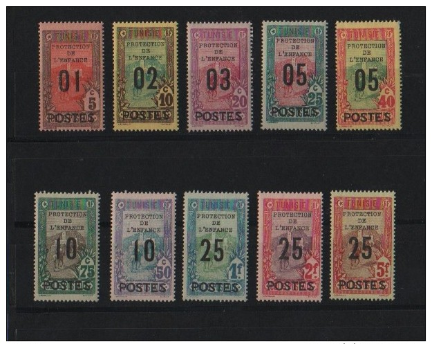 COLONIES FRANCAISES TUNISIE 1925 . N° 110/119 **  NEUFS SANS CHARNIERE . - Unused Stamps