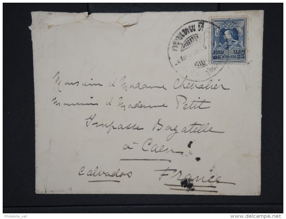 SIAM - Enveloppe De Bangkok  Pour Caen En 1925     P5903 - Siam