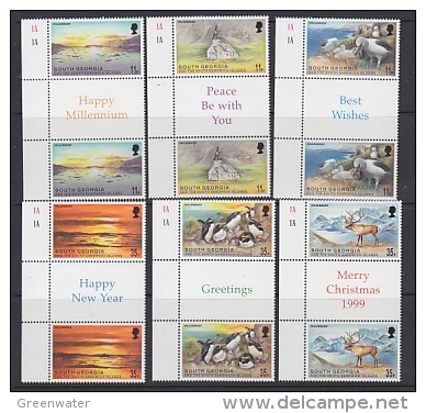 South Georgia 1999 Millennium 6v Gutter ** Mnh (22160) - Géorgie Du Sud