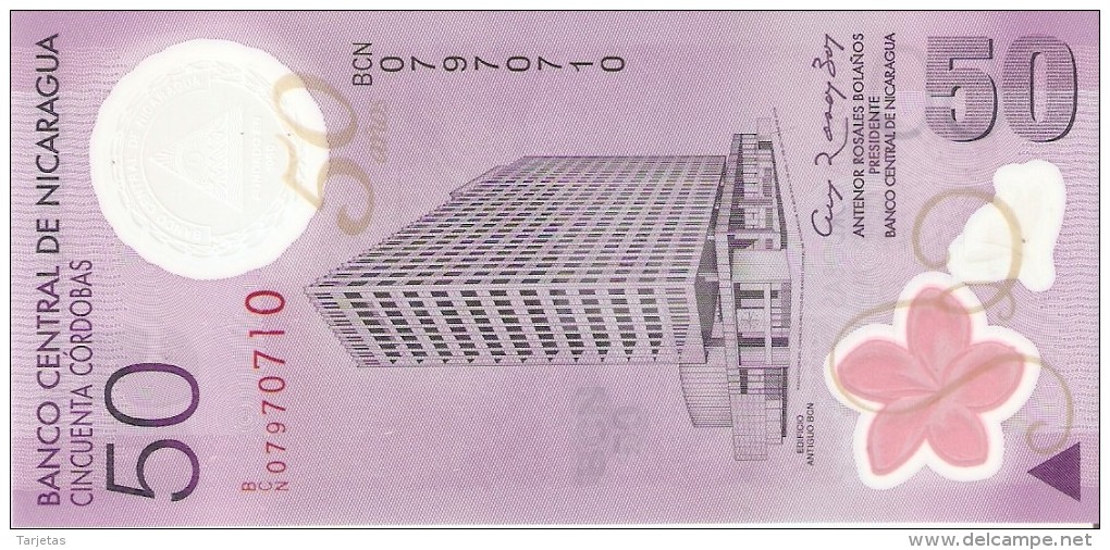 BILLETE DE NICARAGUA DE 50 CORDOBAS DEL AÑO 2009 SIN CIRCULAR-UNCIRCULATED  (BANK NOTE) POLIMERO - Nicaragua