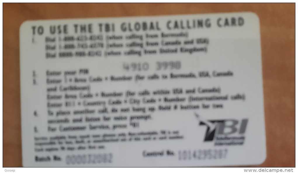 Bermuda-global Calling Card-$10 Prepiad Card-used+1 Card Prepiad Free - Bermudes