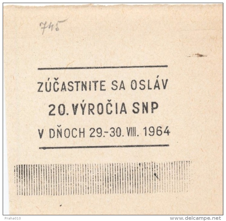 J1994 - Czechoslovakia (1945-79) Control Imprint Stamp Machine (R!): Celebrations Anniv. Slovak National Uprising (1944) - Ensayos & Reimpresiones