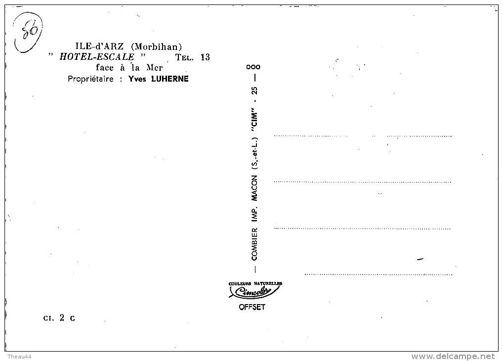¤¤  -   CI. 2 C   -  ILE D´ARZ   -  Hôtel " ESCALE "   -  Yves LUHERNE , Propriétaire   -   Multivues   -  ¤¤ - Ile D'Arz