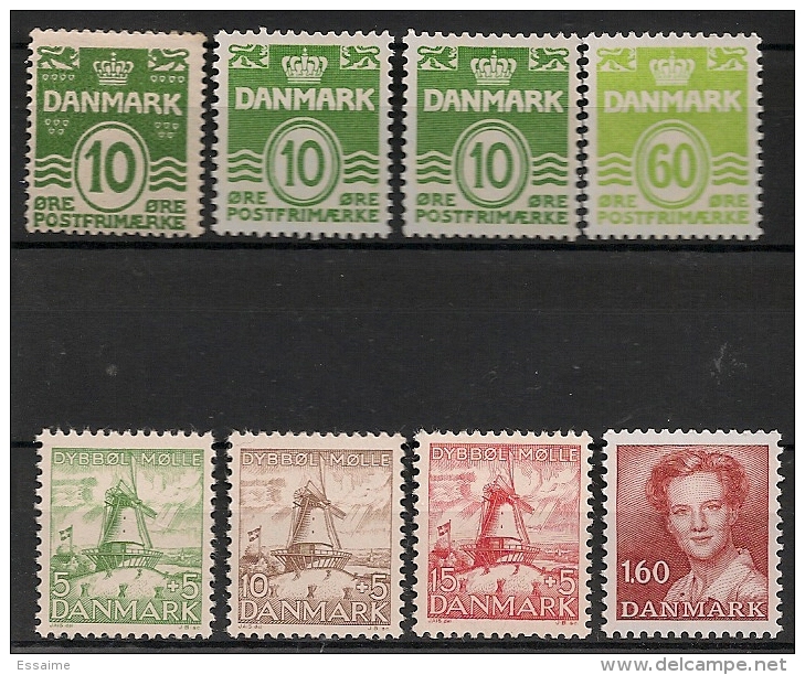 Danemark, Danmark. 8 Timbres Entre 1937 Et 1982. Neufs ** - Ongebruikt