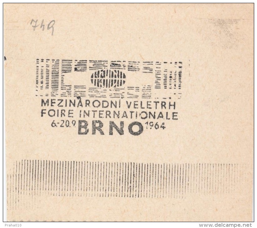 J2010 - Czechoslovakia (1945-79) Control Imprint Stamp Machine (R!): International Fair, Foire Internationale, Brno 1964 - Proofs & Reprints