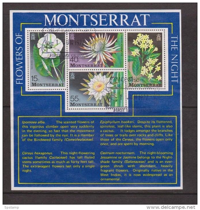 Montserrat 1977 Night Flower Miniature Sheet FU - Montserrat