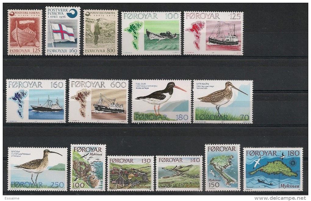 Danemark, Danmark. Iles Féroé. Foroyar. 15 Timbres Entre 1976 Et 1978. Neufs ** - Unused Stamps