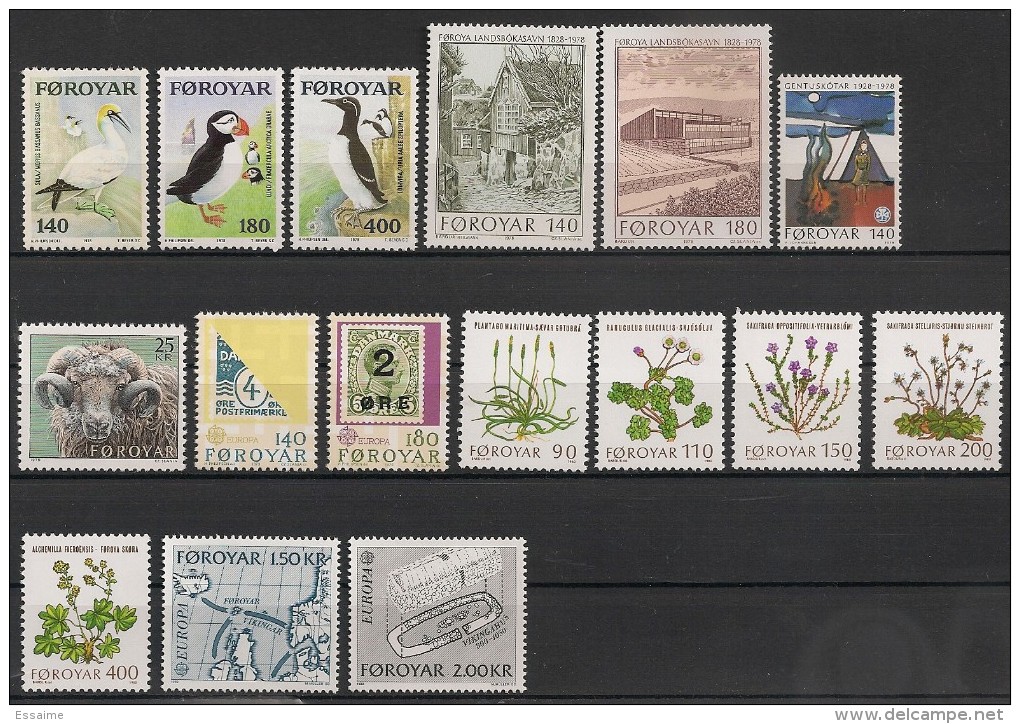 Danemark, Danmark. Iles Féroé. Foroyar. 16 Timbres Entre 1978 Et 1982. Neufs ** - Ungebraucht