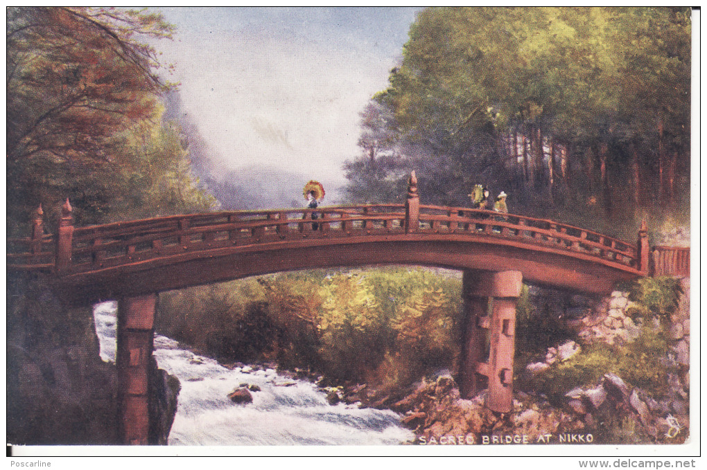 Sacred Bridge At Nikko, Japanese At Home , 2 Scans ( Raphael Tuck &amp; Sons Oilette  ) - Tuck, Raphael