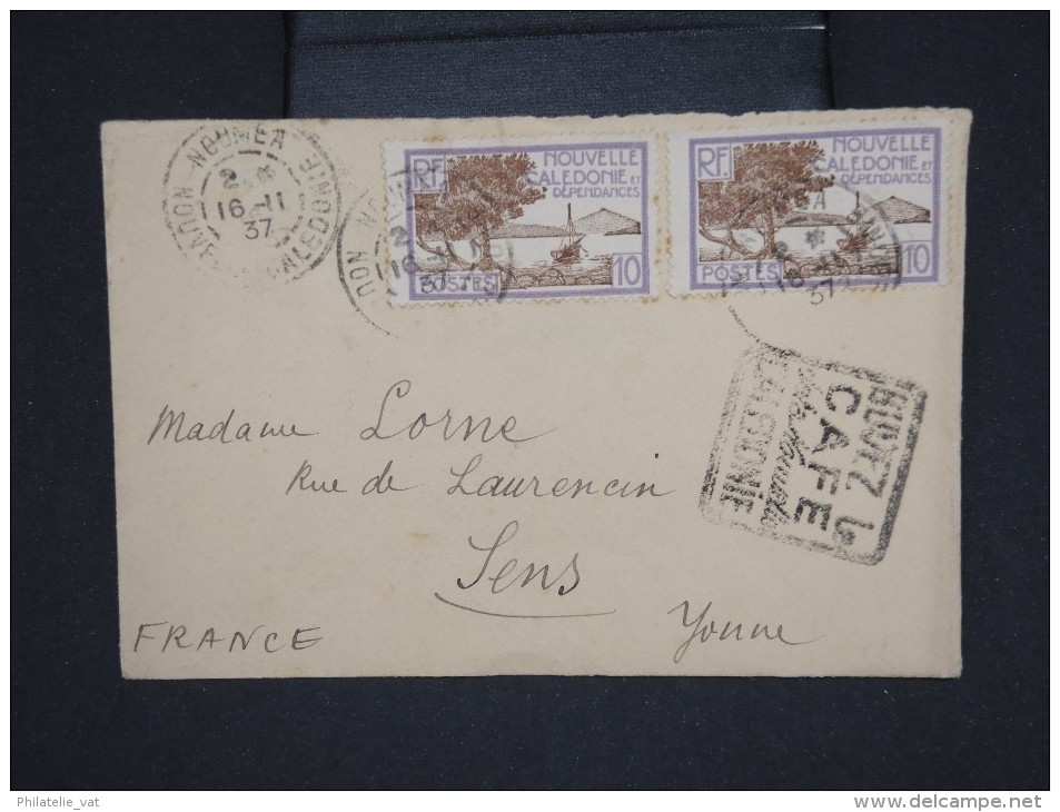 FRANCE-NOUVELLE CALEDONIE-Enveloppe  De Nouméa Pour Sens  En 1937   Obl. Sur Le Café  à Voir     P5955 - Storia Postale