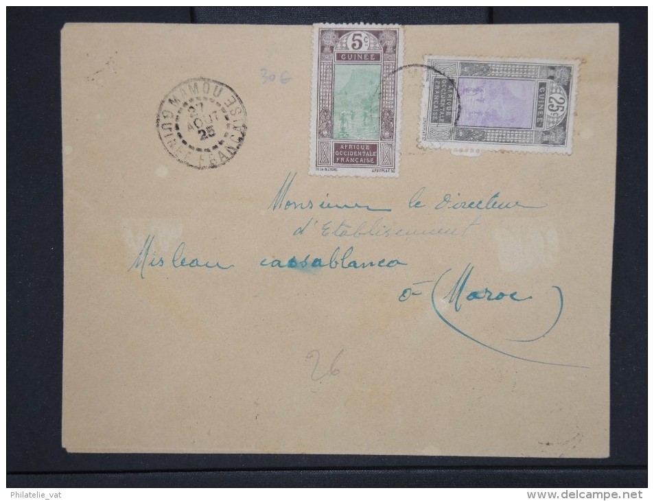 FRANCE-GUINEE .-Enveloppe De Mamou   Pour Casablanca  En 1925     Aff Plaisant     à Voir     P5958 - Lettres & Documents